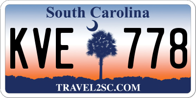 SC license plate KVE778