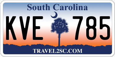SC license plate KVE785