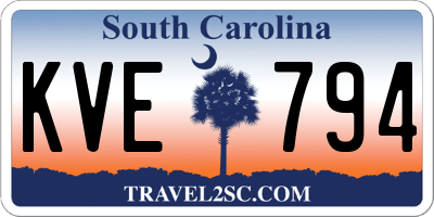 SC license plate KVE794
