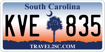 SC license plate KVE835