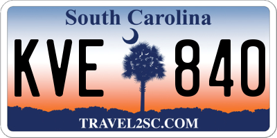 SC license plate KVE840