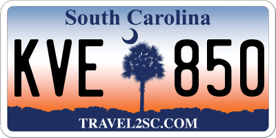 SC license plate KVE850