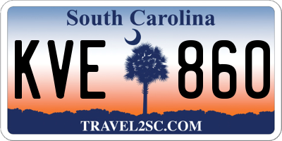 SC license plate KVE860
