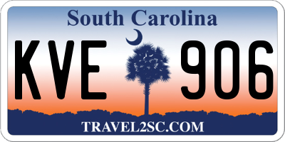 SC license plate KVE906
