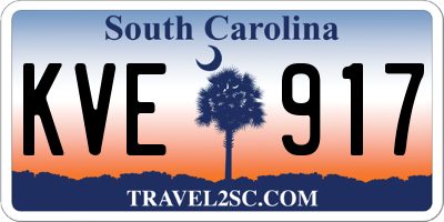 SC license plate KVE917