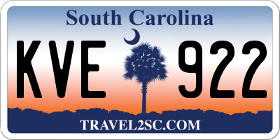 SC license plate KVE922