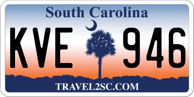 SC license plate KVE946
