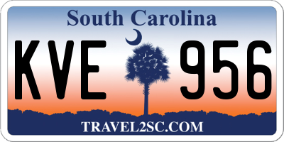 SC license plate KVE956
