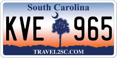SC license plate KVE965