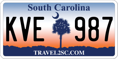 SC license plate KVE987