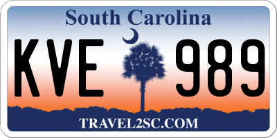 SC license plate KVE989