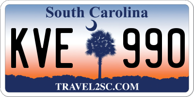 SC license plate KVE990