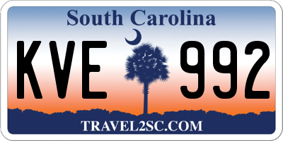 SC license plate KVE992