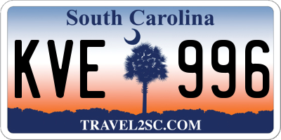 SC license plate KVE996