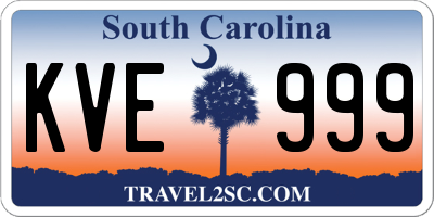 SC license plate KVE999