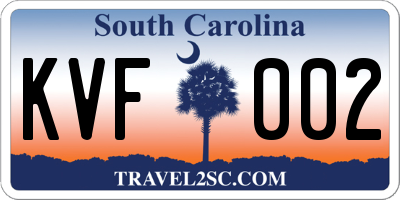 SC license plate KVF002