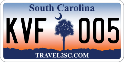 SC license plate KVF005
