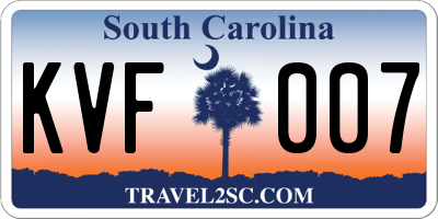SC license plate KVF007