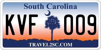 SC license plate KVF009