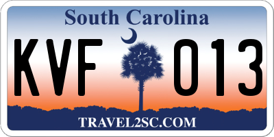 SC license plate KVF013