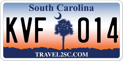 SC license plate KVF014