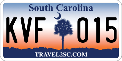 SC license plate KVF015