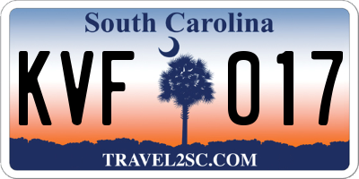 SC license plate KVF017