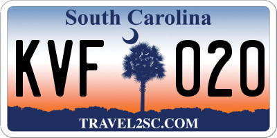 SC license plate KVF020