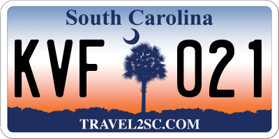 SC license plate KVF021