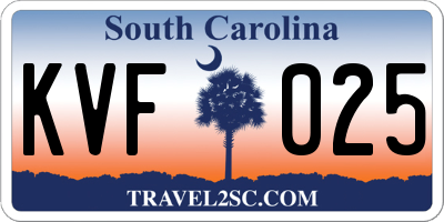 SC license plate KVF025