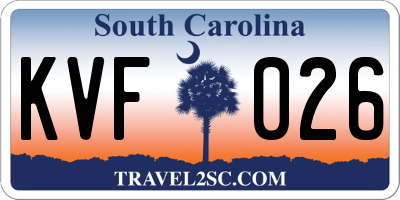 SC license plate KVF026