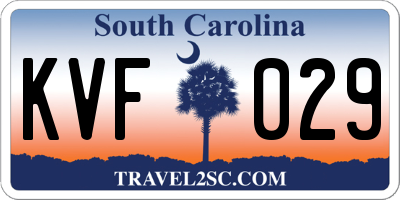 SC license plate KVF029