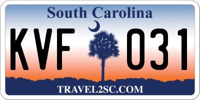 SC license plate KVF031