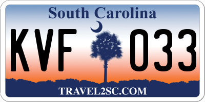 SC license plate KVF033