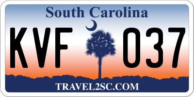 SC license plate KVF037