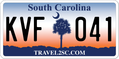 SC license plate KVF041