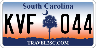 SC license plate KVF044