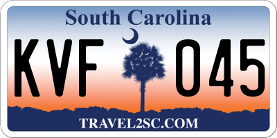 SC license plate KVF045