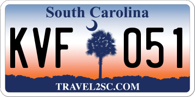 SC license plate KVF051