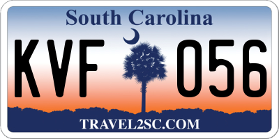 SC license plate KVF056