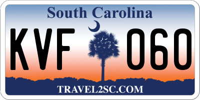 SC license plate KVF060