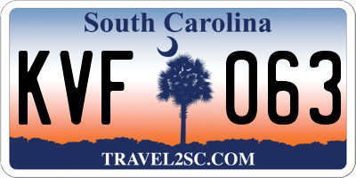 SC license plate KVF063