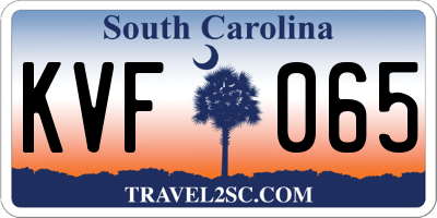 SC license plate KVF065