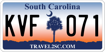 SC license plate KVF071