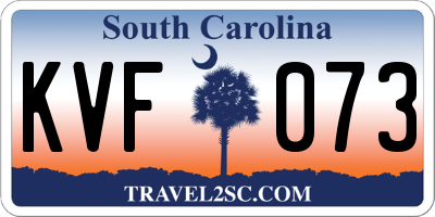 SC license plate KVF073