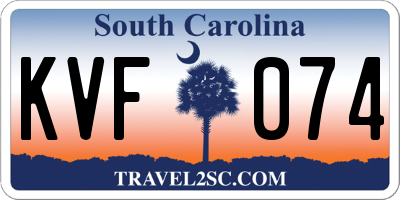 SC license plate KVF074