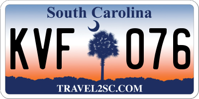 SC license plate KVF076