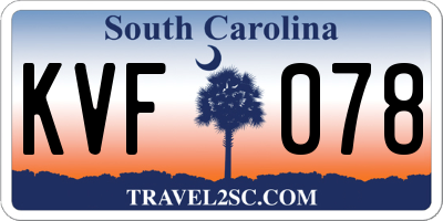 SC license plate KVF078