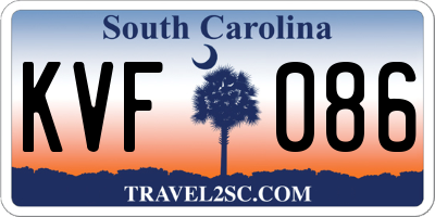 SC license plate KVF086