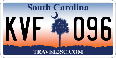 SC license plate KVF096
